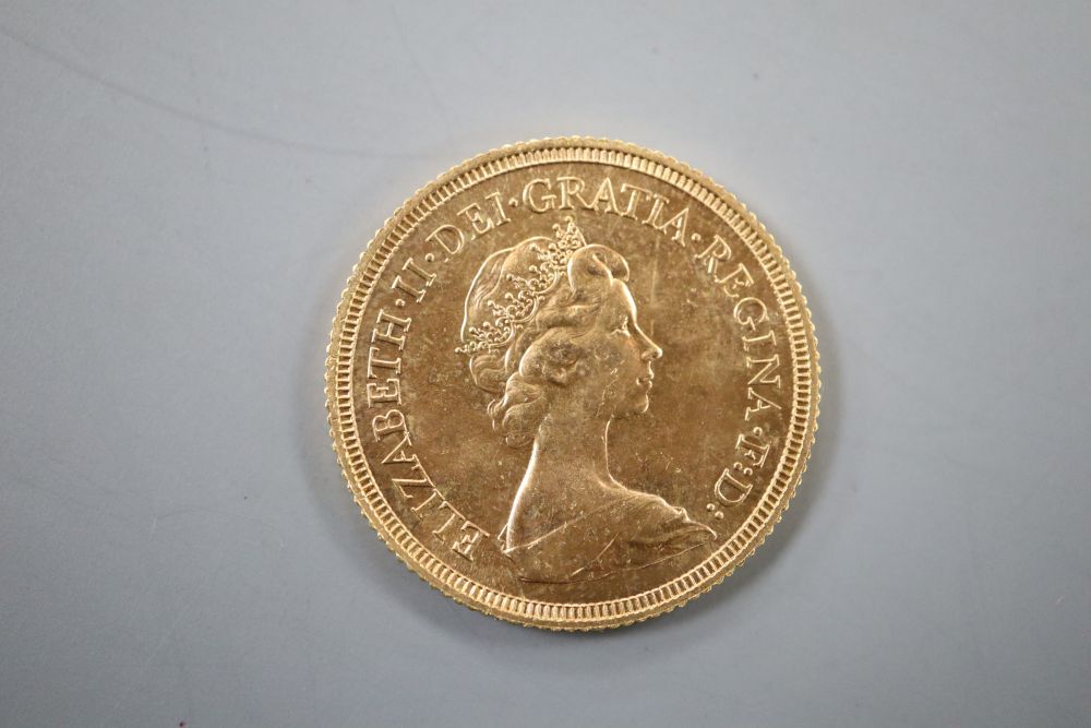 A 1974 gold sovereign.